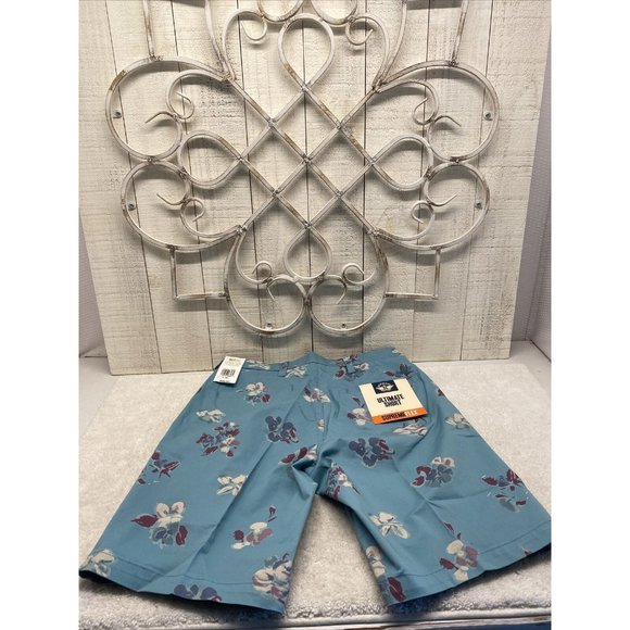 Dockers Men's Ultimate Supreme Flex Shorts NWT Size 28 Waist Blue Floral Pattern - Picture 3 of 7